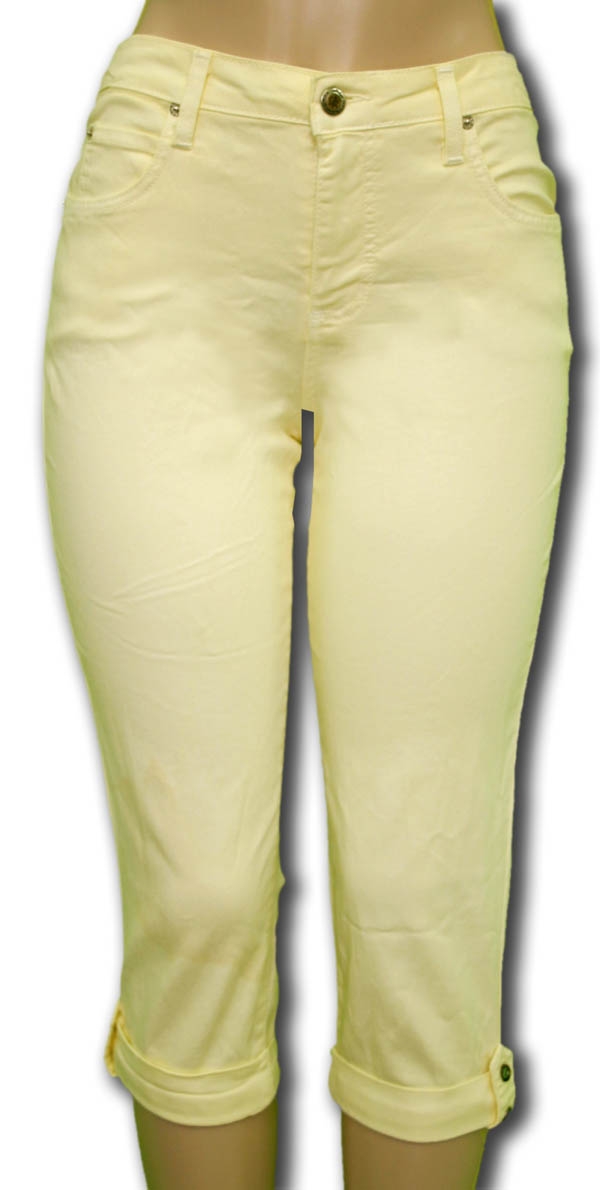 yellow capri jeans
