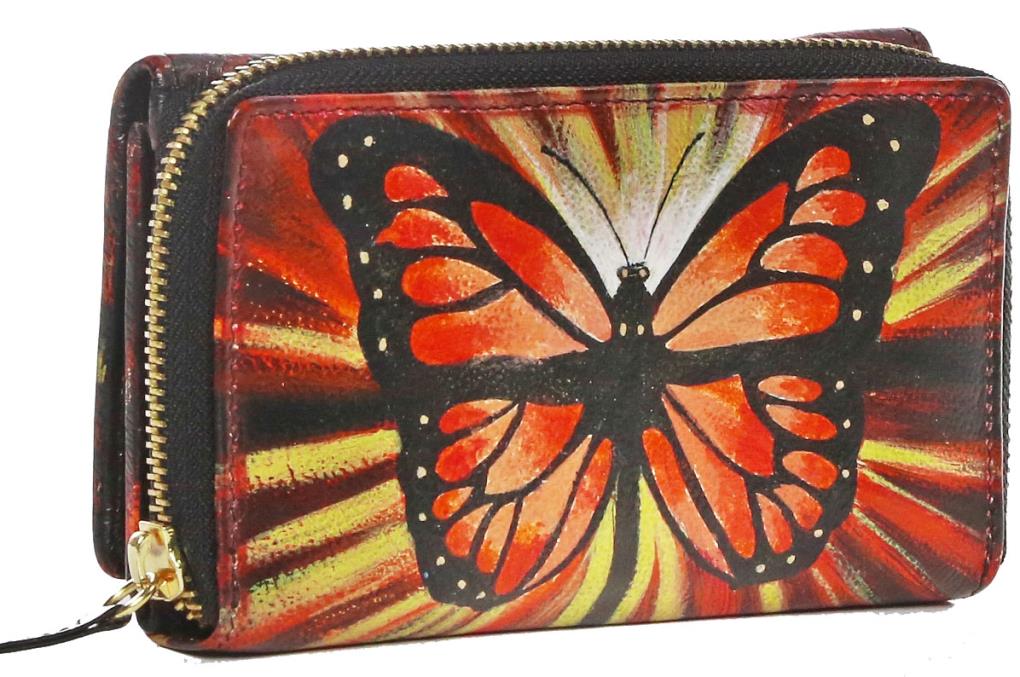 Musical leather hand painted wallet - Sylvias Designers Touch