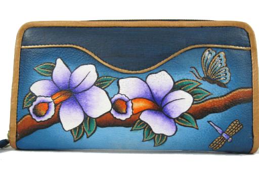 Musical leather hand painted wallet - Sylvias Designers Touch