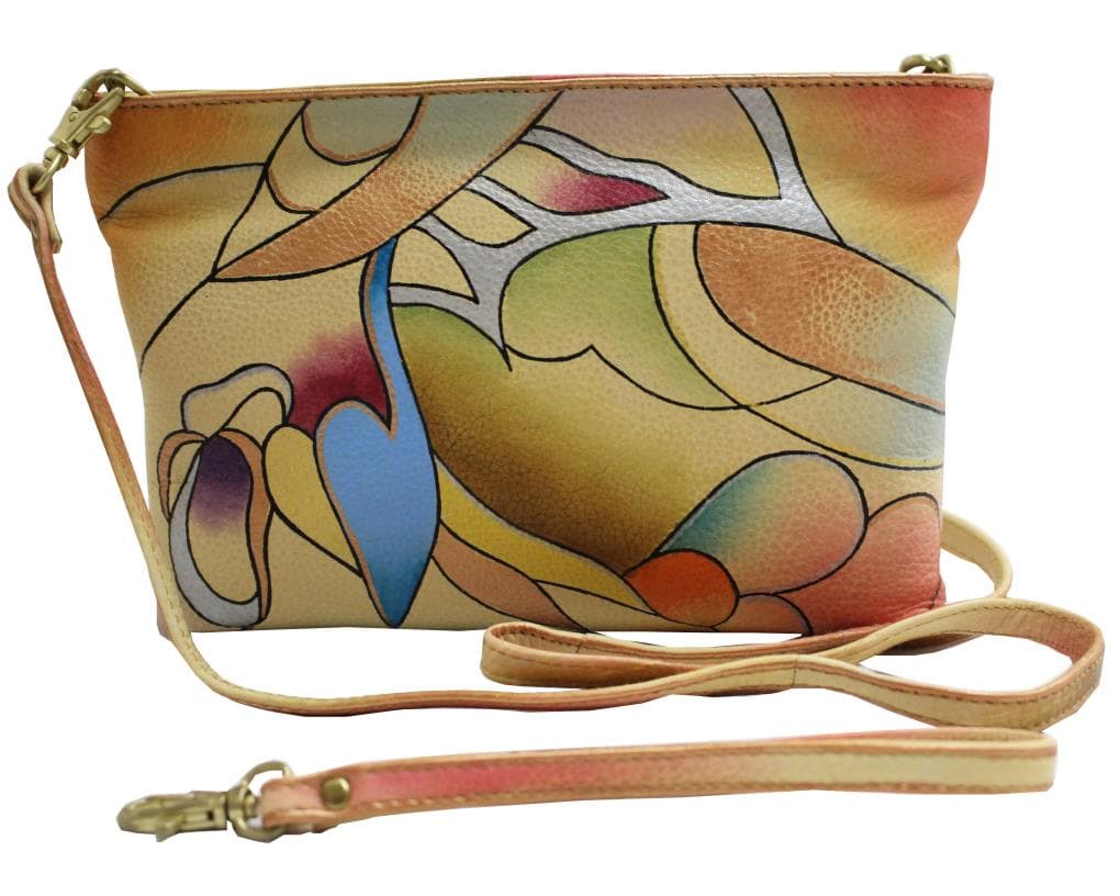 Hand Painted Leather Crossbody, Handbags